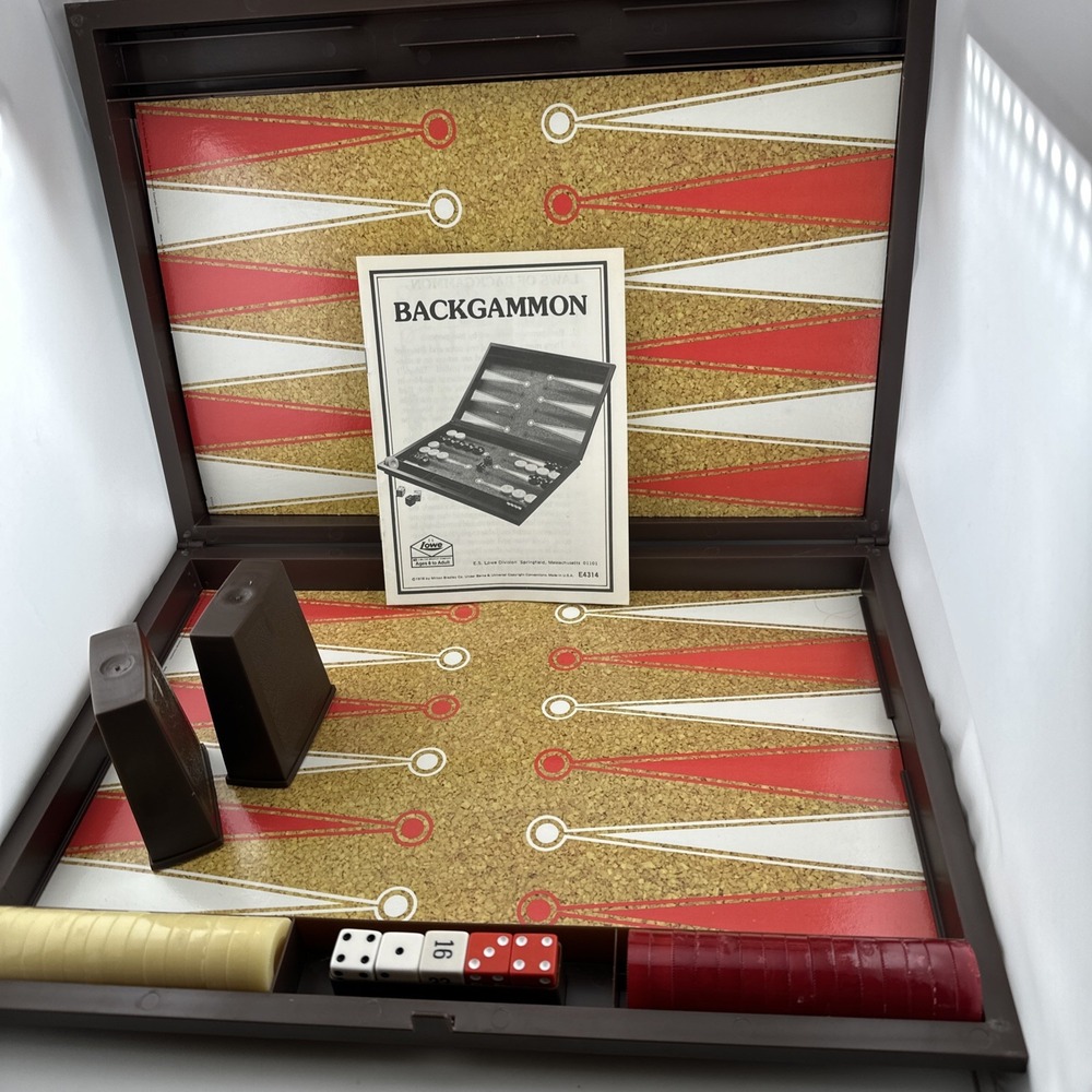 Vintage Tournament Backgammon by ES Lowe - 1978 Ed - Complete
